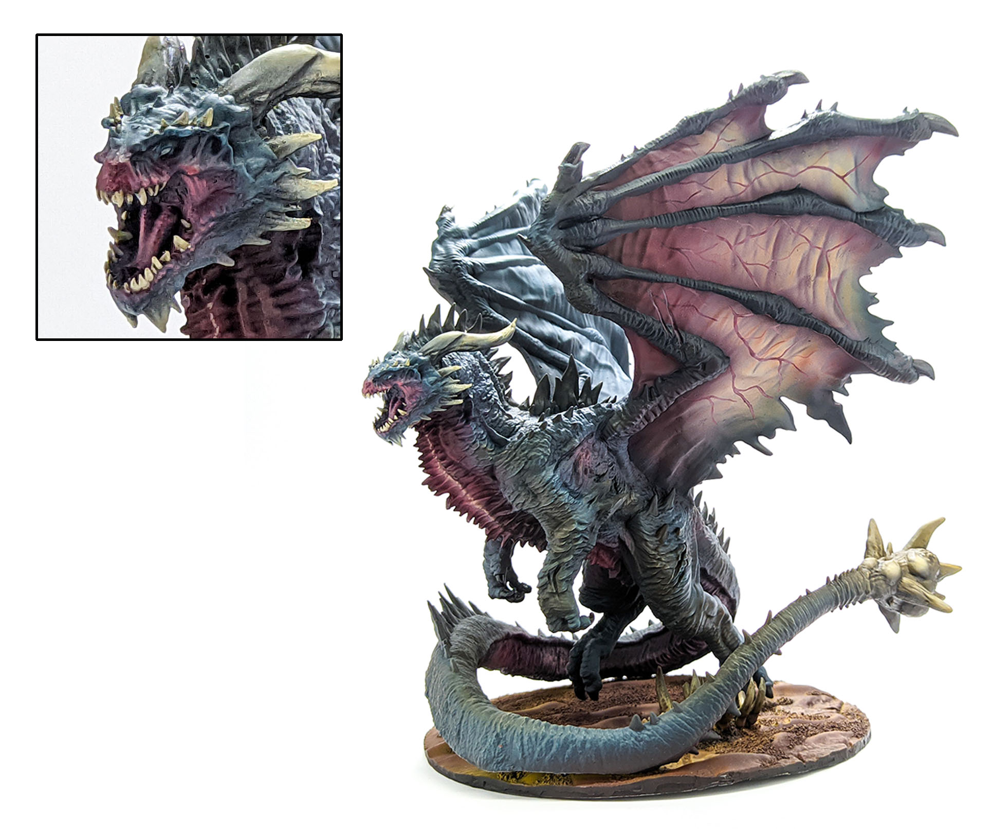 Painted Baastherox gargantuan dragon miniature