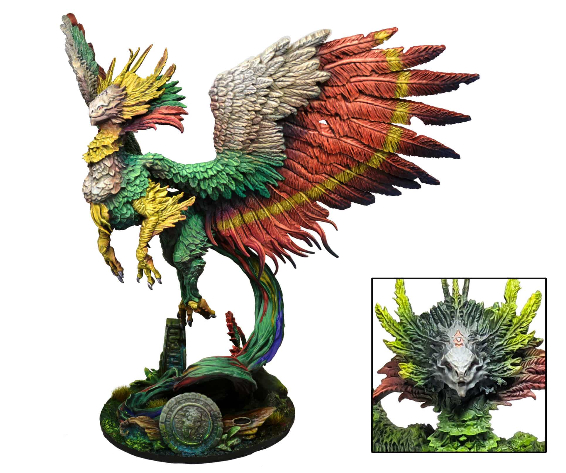 Painted Kuxcoatl gargantuan dragon miniature